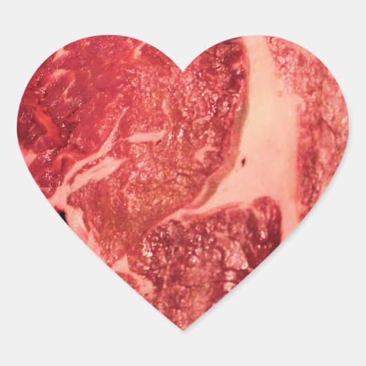 Premium rauw rood vlees | Marmermeis Macro Foto Hart Sticker (Voorkant)