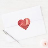 Premium rauw rood vlees | Marmermeis Macro Foto Hart Sticker (Envelop)
