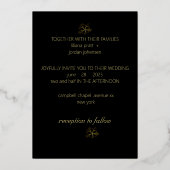 Premium Real Gold Elegant Monogram Black Folie in Folie Uitnodiging (Achterkant)