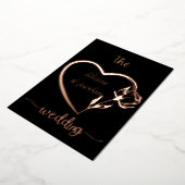 Premium Real Gold Elegant Monogram Black Folie in Folie Uitnodiging (Gedraaid)