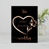 Premium Real Gold Elegant Monogram Black Folie in Folie Uitnodiging (Staand Voorkant)