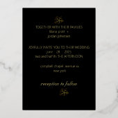 Premium Real Gold Elegant Monogram Black Folie in Uitnodiging (Achterkant)