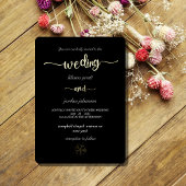 Premium Real Gold Elegant Monogram Black Folie Inv Folie Uitnodiging