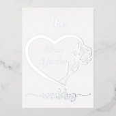 Premium Real Gold Elegant Monogram WITTE Folie in Uitnodiging (Voorkant)