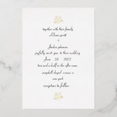 Premium Real Gold Elegant Monogram WITTE Folie in Uitnodiging (Achterkant)