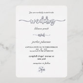 Premium Real Gold Elegant Monogram witte Folie Inv Folie Uitnodiging (Voorkant)