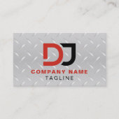 Premium roestvrij staal look rood en zwart koele D Visitekaartje (Voorkant)