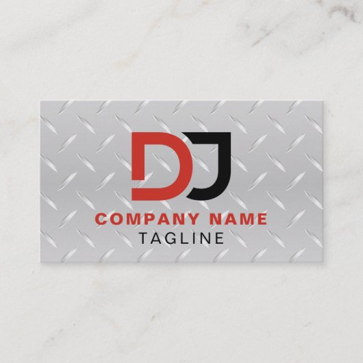 Premium roestvrij staal look rood en zwart koele D Visitekaartje (Voorkant)