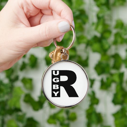 Premium-ronde hoofdpoort RUGBY Sleutelhanger (Hand)