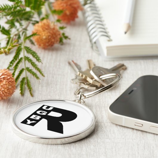 Premium-ronde hoofdpoort RUGBY Sleutelhanger (Zijkant)