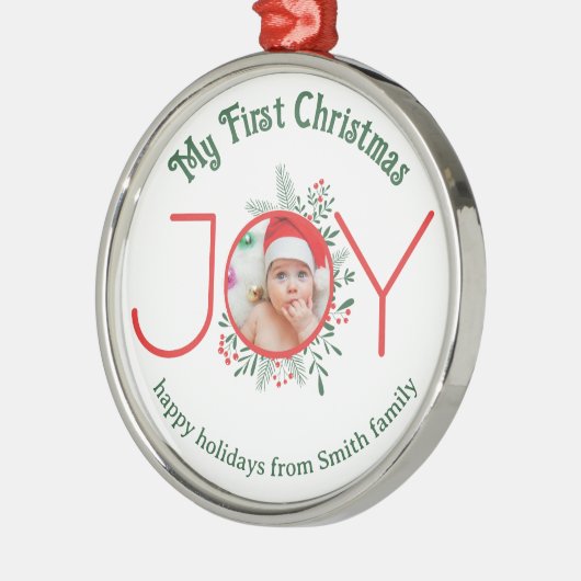 Premium ronde Ornament - Mijn eerste kerst (Links)