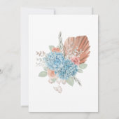 Premium Roos Blue Hydrangea Wedding Kaart (Achterkant)