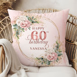 Premium Rose Gold Greenery Watercolor 60 birthday Kussen<br><div class="desc">✅ For matching items search 36-60 in my collections ✅ Celebrate a special milestone with this elegant 60th birthday pillow featuring watercolor rose gold, dusty pink and blush pink flowers, eucalyptus greenery, and a shimmering gold frame. This boho floral design adds charm and warmth to any space. A beautiful keepsake...</div>