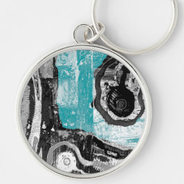 Premium Round Large Surface Current Abstract Flow  Sleutelhanger