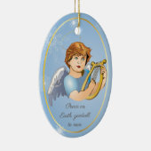 Premium Round Ornament, Angel Boy Keramisch Ornament (Rechts)
