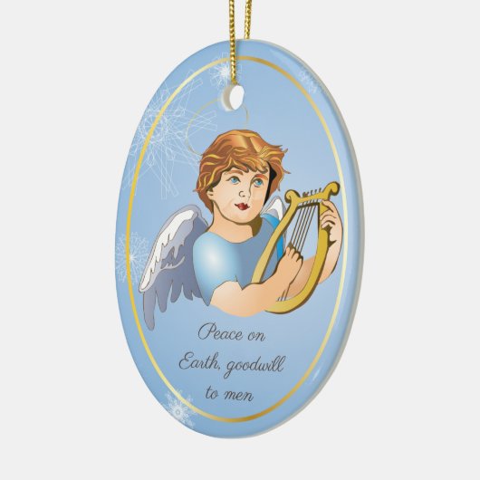 Premium Round Ornament, Angel Boy Keramisch Ornament (Links)