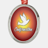 Premium Round Ornament, Bevestiging, Dove, Red Metalen Ornament (Links)