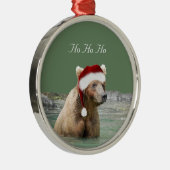 Premium Round Ornament met grizzly beer (Rechts)