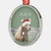 Premium Round Ornament met grizzly beer (Links)