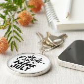 Premium Round Sleutelhanger (Zijkant)