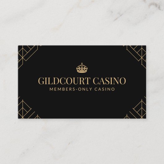 Premium Royal Black & Gold Classy Visitekaartje  (Voorkant)