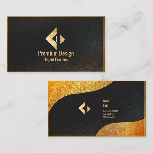Premium - Royal Gold Professional Business Kaart Visitekaartje (Voorkant / Achterkant)