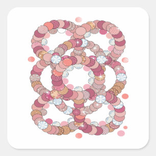 Premium Roze ROZE EN WITTE CIRKELS Sticker