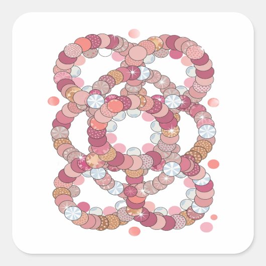 Premium Roze ROZE EN WITTE CIRKELS Sticker (Voorkant)