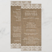 Premium - Rustic Burlap - programma's voor weddens (Voorkant / Achterkant)