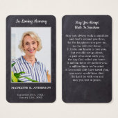 Premium - Rustic Fotosympathie Memorial Prayer Kaa Visitekaartje (Voorkant /achterkant)