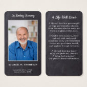 Premium - Rustic Memorial Foto Funeral Prayer Kaar Visitekaartje (Voorkant /achterkant)