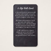 Premium - Rustic Memorial Foto Funeral Prayer Kaar Visitekaartje (Achterkant)