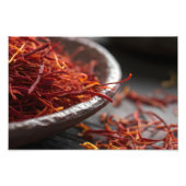Premium Saffron Threads Extreme Macro Close Up Lux Foto Afdruk (Voorkant)