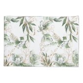 Premium Sage Modern Eucalyptus Green Kussensloop (Achterkant-Links)