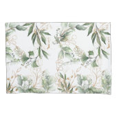 Premium Sage Modern Eucalyptus Green Kussensloop (Voorkant-Links)