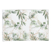 Premium Sage Modern Eucalyptus Green Kussensloop (Voorkant-Rechts)