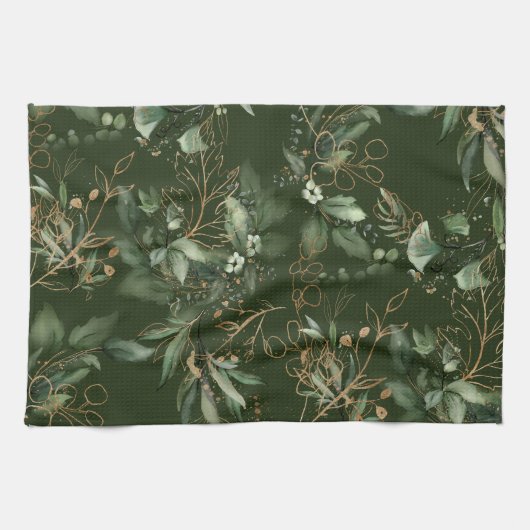 Premium Sage Modern Eucalyptus Green Theedoek (Horizontaal)