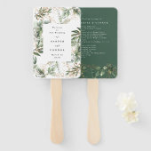 Premium - Sage Modern Eucalyptus Green Wedding Handwaaier (Voorkant en achterkant)