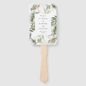 Premium - Sage Modern Eucalyptus Green Wedding Handwaaier (Voorkant)