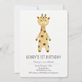 Premium, Schattigee Giraffe kinder 1e verjaardagsu Kaart