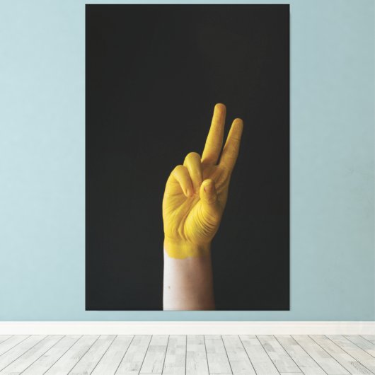 Premium-schilderdoek met vingerafdruk (gloss) canvas afdruk (Insitu (Houten vloer))