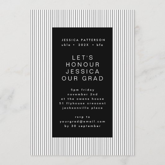 Premium Script Afstuderen bewerkbaar Afstuderen Aankondiging (Achterkant)