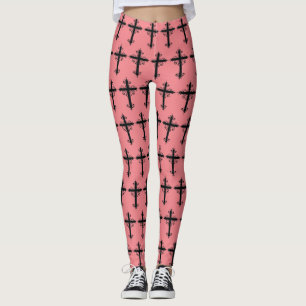 Premium Sierkunst Gekerfde Kruis Kunst Leggings