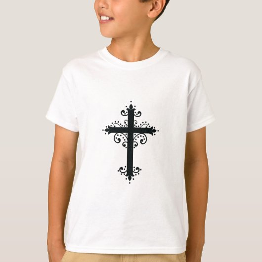 Premium Sierkunst Gekerfde Kruis Kunst T-shirt (Voorkant)