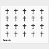 Premium Sierkunst Gekerfde Kruiskunst Vierkante Sticker (Vel)