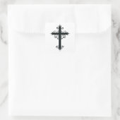 Premium Sierkunst Gekerfde Kruiskunst Vierkante Sticker (Tas)