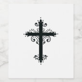 Premium Sierkunst Gekerfde Kruiskunst Wijn Etiket (Enkel label)