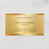 Premium Silk Faux Gold Elegant Moderne Sjabloon Visitekaartje (Achterkant)