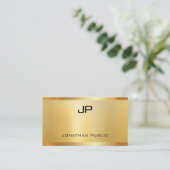 Premium Silk Faux Gold Elegant Moderne Sjabloon Visitekaartje (Staand voorkant)