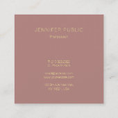 Premium Silk Finish Gold Monogram Sjabloon Luxe Vierkante Visitekaartje (Achterkant)